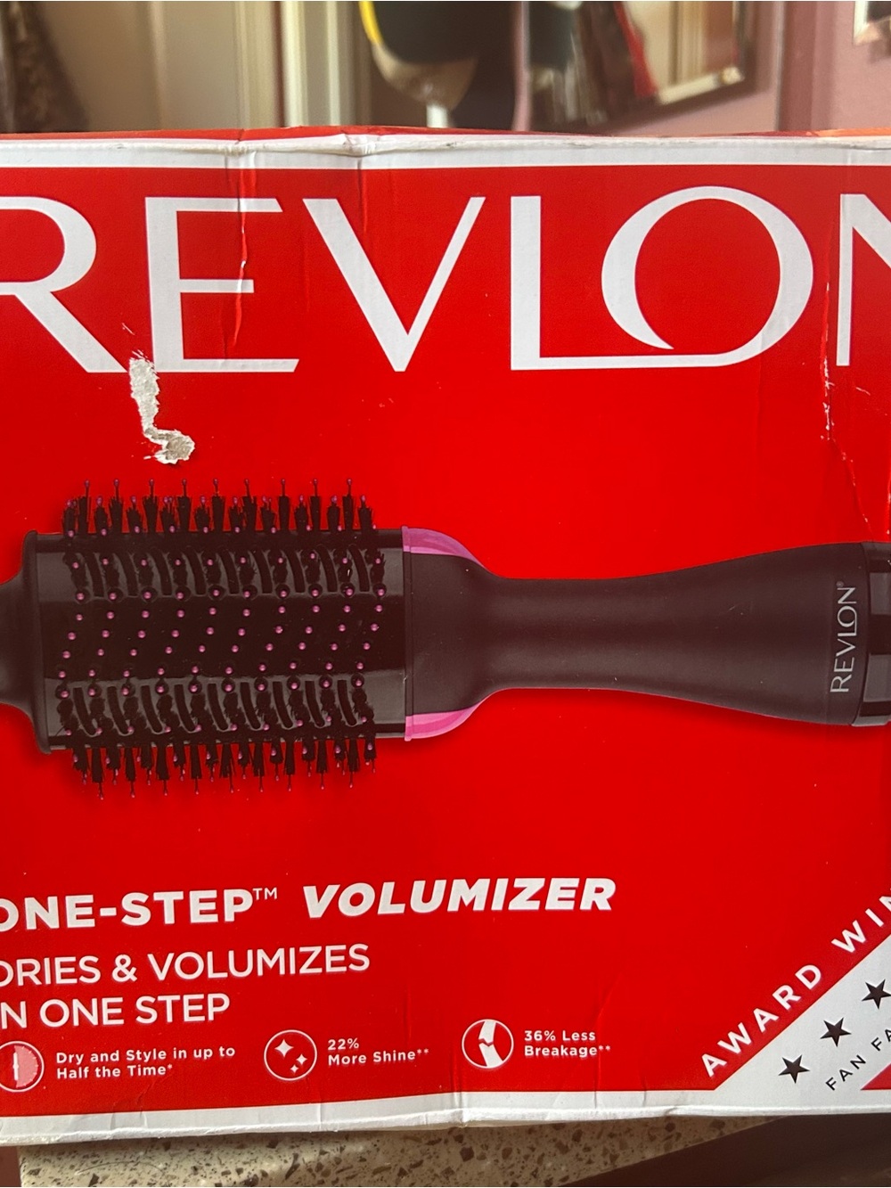 Revlon One-Step Volumizer Hot Air Brush - Black with Pink Highlights